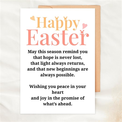 Easter Card Printable, Happy Easter Card, Christian Easter Card, Religious Spring Card, Inspirational Easter Message, Instant Download - Etsy