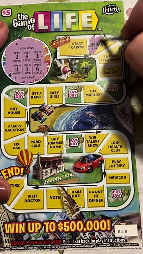 #scratchoffticket #scratchers #lottery #florida Florida lottery the game of life scratch off ticket win