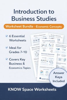 Introduction to Business Studies Worksheet Bundle Economic Concepts