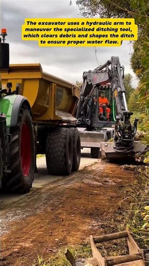 Ditch Maintenance with Excavator: Ensuring Roadside Drainage