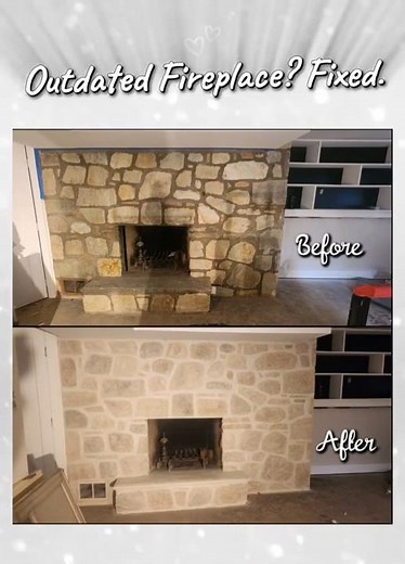 Outdated Brick or Stone? Stunning Fireplace Makeover You Have to See! #FireplaceMakeover