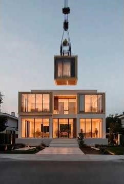 Crane Drops Perfect House Module in One Shot #satisfying #construction