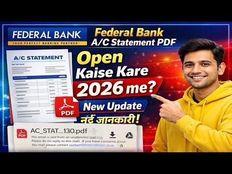 Federal Bank Ac Statement PDF Open Kaise Kare 🗃️ Bank Ac Statement PDF kaise open kare I Bank Ac PDF