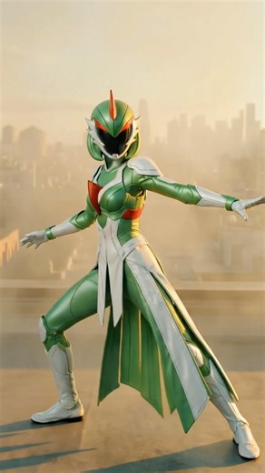 Gardevoir-Inspired Ranger Transformation 💚✨ #superhero #tokusatsu #kamenrider#powerrangers