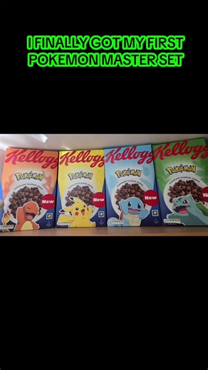 finally completed my first pokemon master set 🤣 #pokemon #funny #kelloggs #cereal