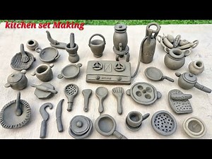 Diy how to make polymer clay miniature kitchen set making,handmade kitchen set toys,amazing clayart