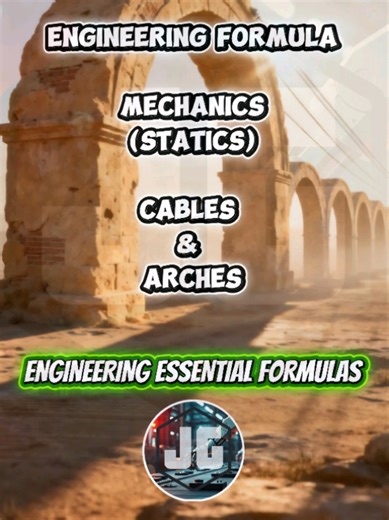 Engineering Formula🔥MECHANICS (STATICS): Cables & Arches🚀 #engineering #fyp #statics #cables What keeps bridges from falling? Why do cables curve and arches stand strong? In this video, we break down Cables & Arches using real engineering logic — no fluff, just clean statics concepts that every engineer must master. Watch till the end and see how forces shape the world around us. This video explains Engineering Mechanics (Statics): Cables and Arches in a simple and practical way. Learn how cab