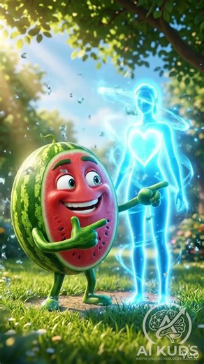 Watermelon Inside Human Body 🍉 | Hydration & Health Benefits Explained in 16 Seconds!