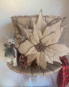 Burlap Tree Topper, Rustic Tree Topper Top Hat, Country Christmas Tree Topper, Christmas Tree Topper, Top Hat Centerpiece Decoration - Etsy