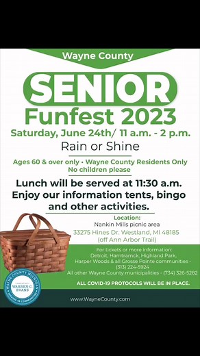 1K views | Mark your calendars. Senior Funfest returns June 24! | Wayne County, Michigan | Facebook