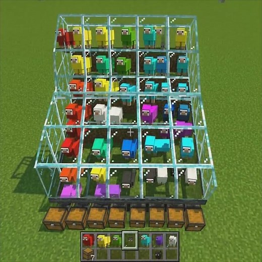 minecraft Automatic Wool Farm (all 16 colours)