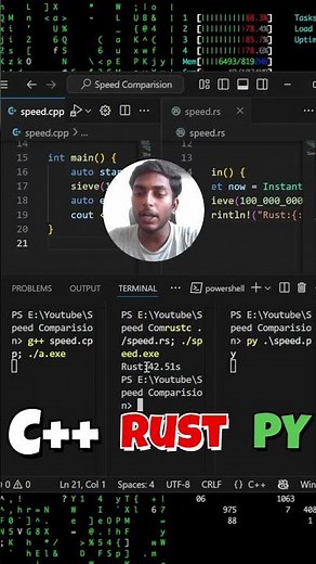 C++ vs Rust vs Python Speed Test 🔥 | Which is Fastest? #coding
