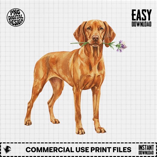 Vizsla Dog PNG, Watercolor Dog With Flowers Clipart for Sublimation, DIY Projects (digital Download) - Etsy