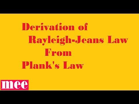 Derivation of Rayleigh jeans law from Planks law