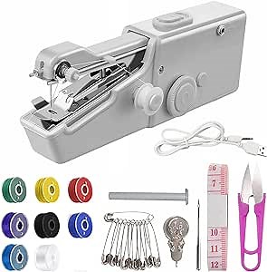 Handheld Sewing Machine, Mini Portable Sewing Machine, for Beginners Sewing Clothes Pet Cloth Fabric Jeans Curtain DIY