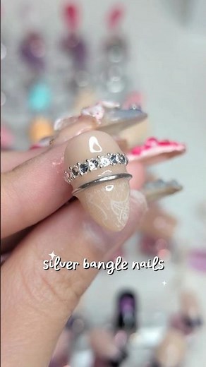 bangle nails tutorial 💅🏻🤭 #banglenails #nailarttutorial #nailreel #blingnails #lacenails #chromnails