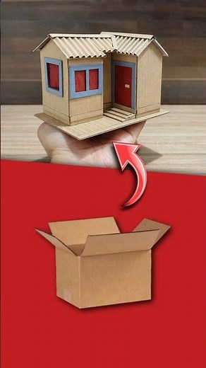 How to Make House with Cardboard Box Easy | #howtomake #cardboard #shorts