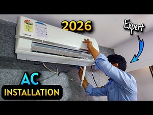 New Split Air Conditioner Installation Step By Step | Panasonic Smart AC Installation Process
