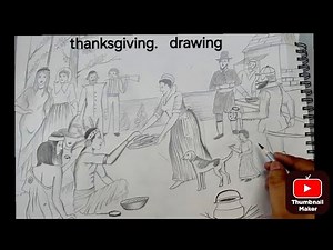 How to Draw Thanksgiving Scene Step by Step | Easy Thanksgiving Drawing for Beginners