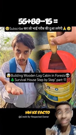 🤯Building Wooden Log Cabin in Forests👽🌲Survival House Step by Step" part-11#shortsfeed #viralbaba