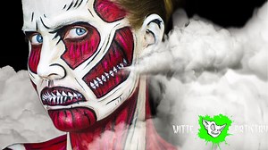 Attack on Titan Cosplay Bodypaint | Colossal Titan Makeup Tutorial