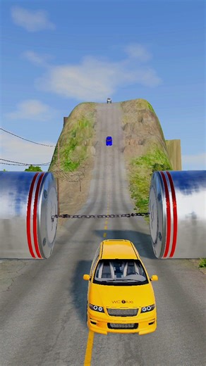 Cars & School Bus Vs Chain Bollards Crush BeamNG-Drive #2 #shotrs