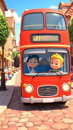 Fun Bus Ride: Wheels on the Bus Adventure #buscartoon #wheelsonthebus #educationalvideo #learningisfun #kidsentertainment #rhymes #foryou #viralreels | Bus Cartoon
