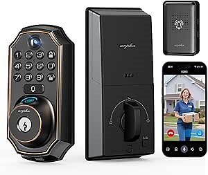 Keyless Entry Deadbolt - WiFi Video Smart Lock with Camera, 5-in-1 (Camera+Doorbell+Fingerprint+Keypad), App Control, Two-Way Audio, Waterproof, Easy Installation - Amazon.com