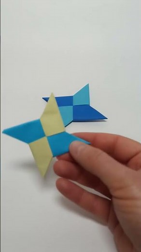 Make a ninja star out of paper #shorts #craft #paperweapons #origami #paperninjastar #ninjaweapon