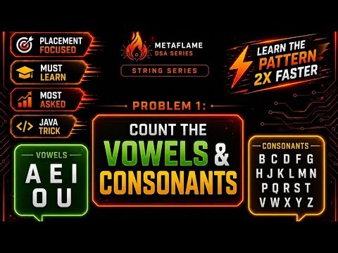 Count the vowels and consonants 🔥 |String Series | Java dsa in tamil