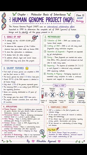 Molecular basis of inheritance Human Genome Project (HGP) | #biology #neet #class Class 12 Biology