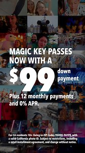 4K views | Now you can pay $99 down for a Magic Key annual pass, with 12 monthly payments and 0% APR. Start multiplying your magic. | Disneyland Magic Key | Facebook