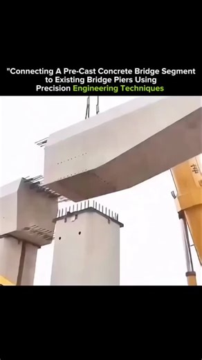 Science Explained-Facts. on Instagram: "One tiny alignment error could collapse everything 😮 Modern bridges aren’t poured in one place—they’re assembled like giant puzzles. This clip shows how pre-cast concrete bridge segments are precisely connected to existing piers using advanced engineering techniques. Massive segments are lifted, aligned to millimeter accuracy, and secured with post-tensioning cables and high-strength joints. Sensors, laser guides, and structural calculations ensure perfec