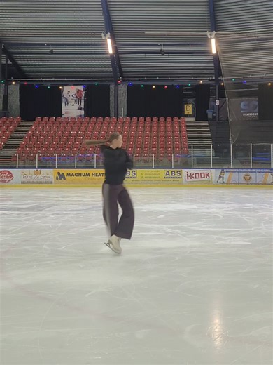 Enjoying the empty ice before teaching ❄️🩵 #figureskating #ice