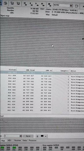 Tak wygląda uruchamianie dysku z uszkodzonym firmware przy pomocy urządzenia PC-3000