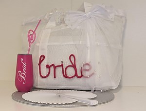 White Bride Diamante Mesh Beach Tote Bag Hen Party Bridal Shower - Etsy UK