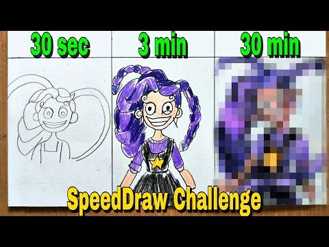 Drawing Lily love braids in 30 sec, 3 min, 30 min | Poppy Playtime chapter 5
