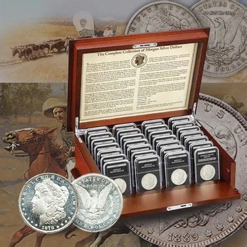 🦅 The Morgan Silver Dollar Collection (1878-1921)—A complete set of 28 coins. This symbol of the spirit of freedom and the glory of the West is an epic testament to America's Golden Age! The rise of industry, the expansion of the West, and the Lady Liberty and the eagle etched history. With only 15% of Morgan silver dollars still in existence, this complete set is incredibly rare and limited to just 50 sets worldwide. Don't miss out! | Coinsusa