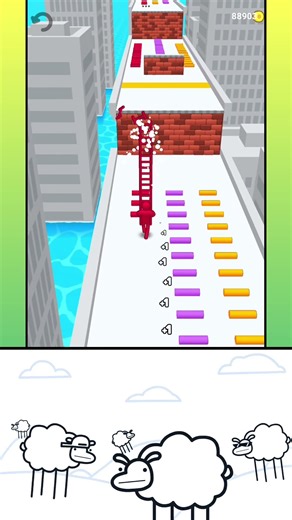 Beep Beep I'm a Sheep but it's Ladder Limb 🤠🐱💥 #animation #ladder #sheep #cute #cow #beats