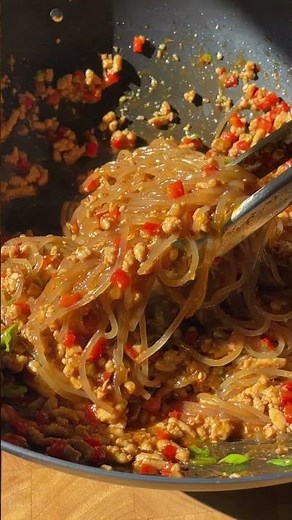 Gochujang Ground Chicken Glass Noodle Skillet | The Defined Dish