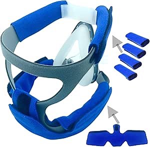 CPAP Strap Covers 4 Packs + Neck Comfort Pad 1 Pack | Compatible with Full CPAP Mask, Reduce Headgear Pressure and Cheek Red Marks, Extend CPAP Strap Useful Life, CPAP Supplies