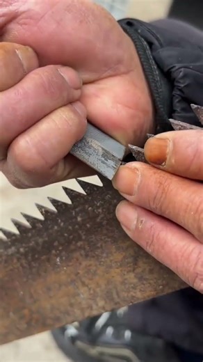 If the saw feels blunt even though it is clean, sharpen it using a special saw file. #construction