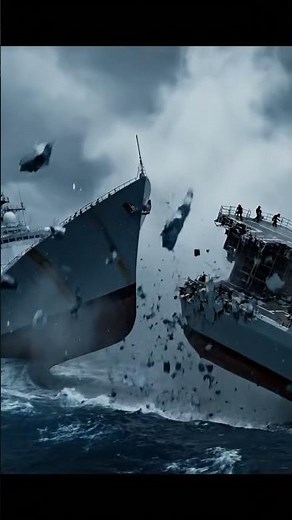 CATASTROPHIC WARSHIP COLLISION AT SEA. #shorts #navy #viral