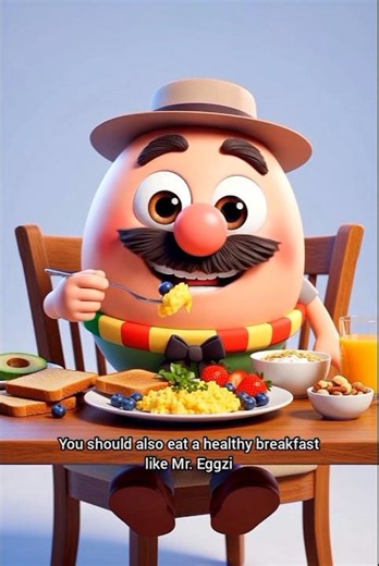 Healthy Breakfast for Kids | Gain Energy Like Mr. Eggsy | Kids Learning Cartoon #shorts#viral#ai