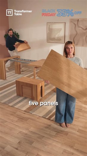 Transformer Table on Instagram: "🎉🎊WOW! Today is the day to get your Transformer Table at 35% off—the biggest discount of the entire year. We’re offering 35% off sitewide, so share the joy with your family and enjoy it together! #blackfriday #table #home #furnituredesign #diningroom"