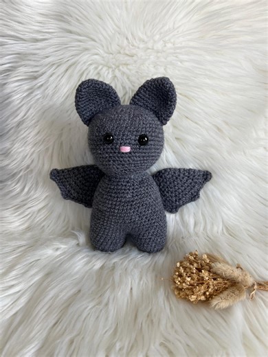 Bat Kawaii Cuddly Toy Plushie Cute Crocheted Bat Crochet Plushie Cute Sweet Kawaii Handmade Figure Gift Idea Amigurumi Grey - Etsy