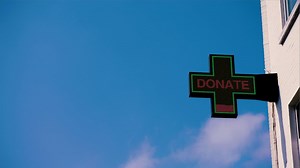 Pharmacies’ green crosses turn red when blood supplies run low in Red Cross campaign