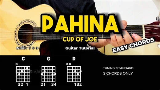 Pahina - Cup Of Joe | Guitar Chords Tutorial For Beginners #guitartutorial #chords #lyrics | dernalvamusic