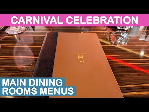 Carnival Celebration: Main Dining Rooms - Full Menus