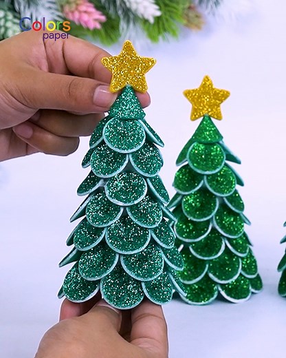 26K views · 364 reactions | Learn to make a beautiful Christmas tree and adorable ornaments using simple DIY steps!  Fun, festive, and creative — perfect crafts to brighten your Xmas celebrations.  #handmade #DIY #christmastree #shorts #xmas #craft #decorations #christmas #christmasdecor #crafts #ornaments | Colors Paper | Facebook